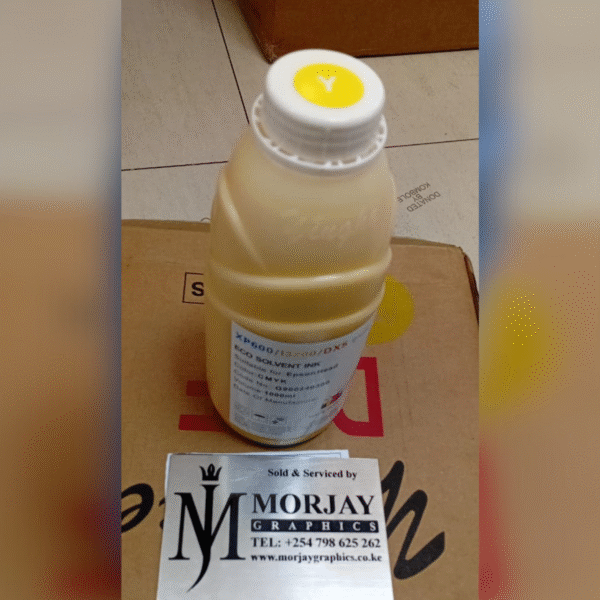 Eco-solvent large format ink bottle in yellow for wide-format printers