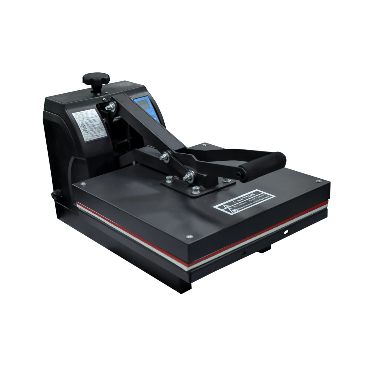A3 flatbed heat press machine with digital control panel and large printing platen