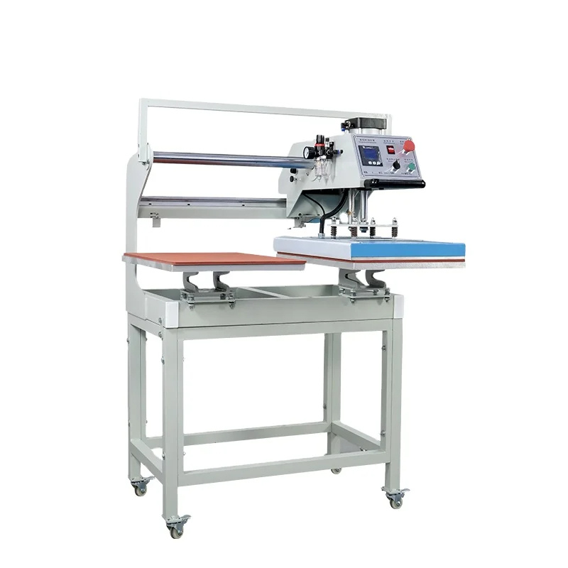"40x60cm semi automatic pneumatic double station heat press machine with digital control panel"