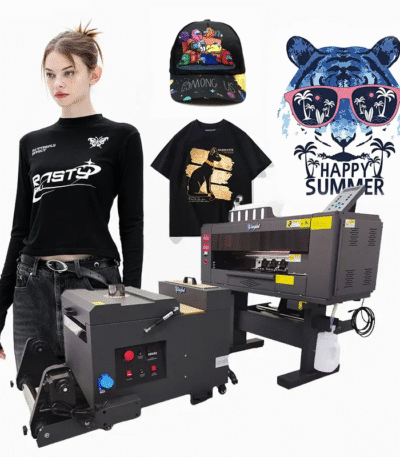 30 cm DTF printing machine printing colorful designs on transfer film for textile applications