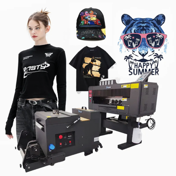 30 cm DTF printing machine printing colorful designs on transfer film for textile applications