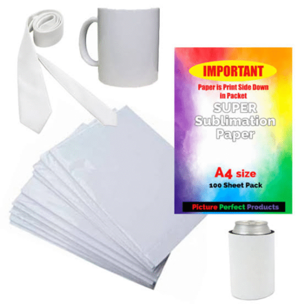 A4 Sublimation Transfer Paper for Mugs, Tumblers, T-Shirts, Caps and Personalised Gifts
